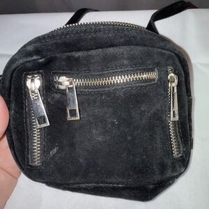 Nunoo Urban Outfitters Women's Black Crossbody Bag Suede Leather Handbag Purse